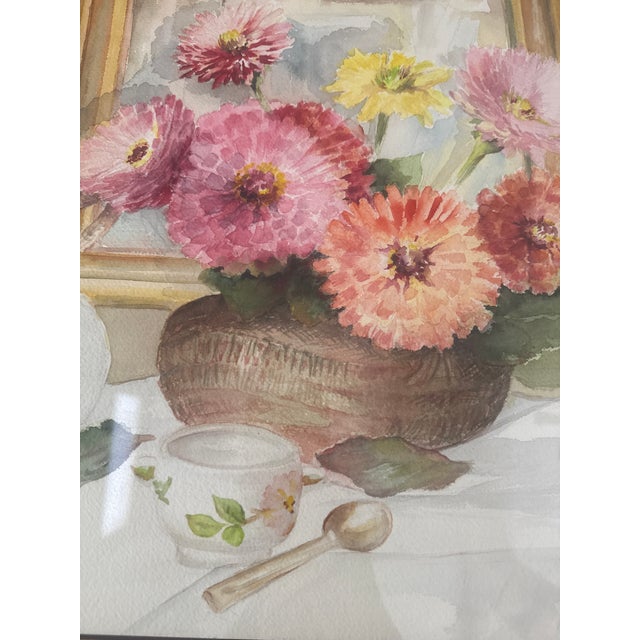 Late 20th Century Nancy Martin Original Watercolor Still Life, Framed For Sale In San Francisco - Image 6 of 9