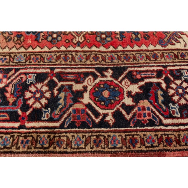 1920s 1920s Handmade Antique Medallion Heriz Wool Rug in Red For Sale - Image 5 of 7
