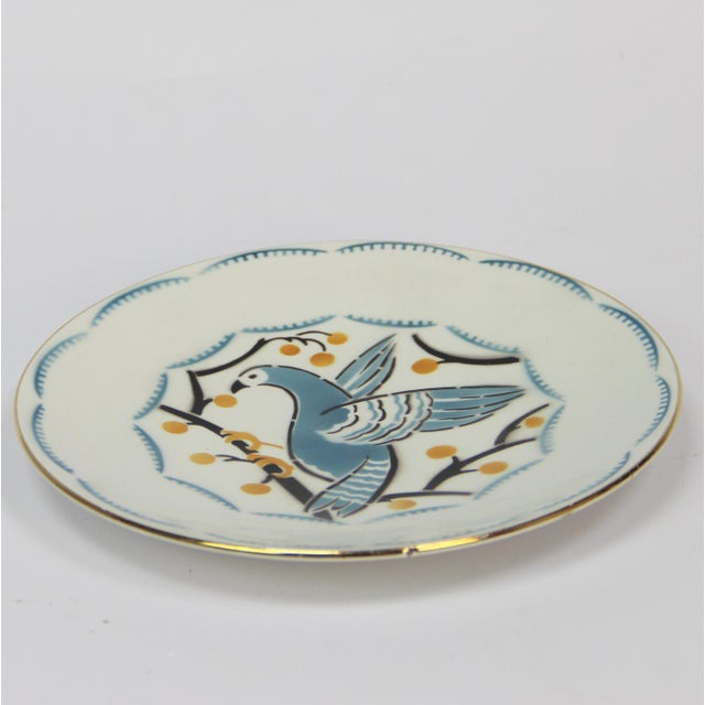 Art Deco Plate Set by Géo Conde for Keller & Guerin, 1920s, Set of 3, in Very Good conditions. Designed 1920 to 1949 This...