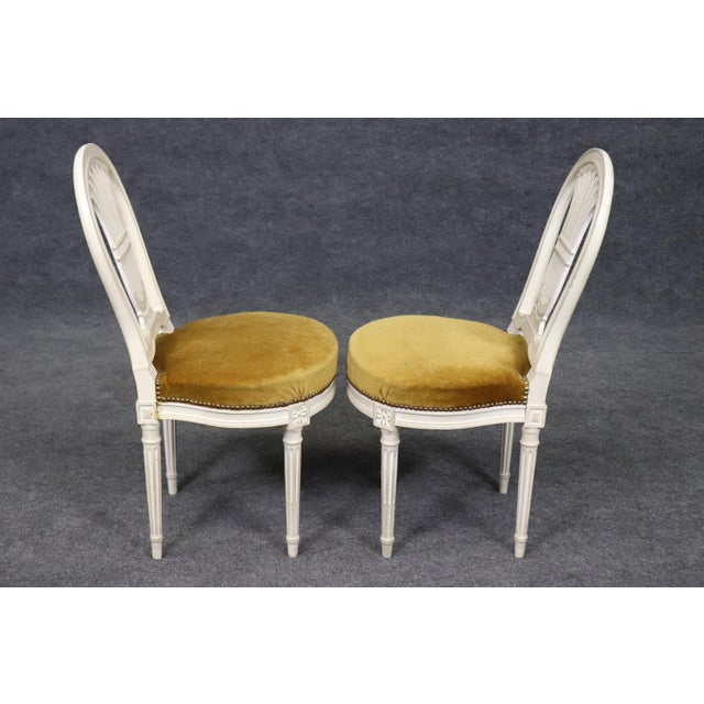 Set of 8 French Louis XVI Painted Balloon Back Maison Jansen Attri Dining Chairs For Sale - Image 11 of 11