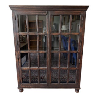 Crate and Barrel Two-Door Library Bookcase For Sale