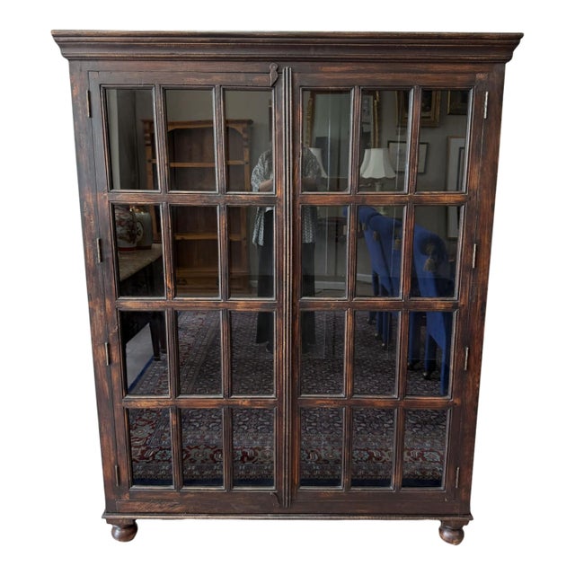 Crate and Barrel Two-Door Library Bookcase For Sale