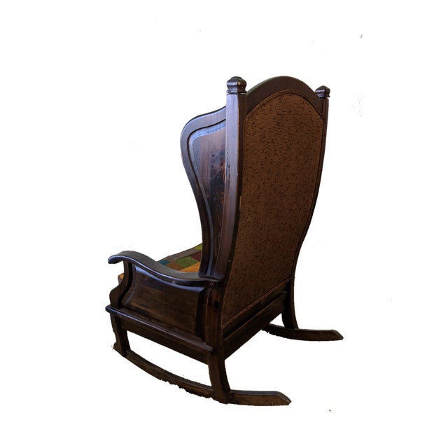 Maxwell Royal Chair Company Upholstered Wingback Rocker Chairish