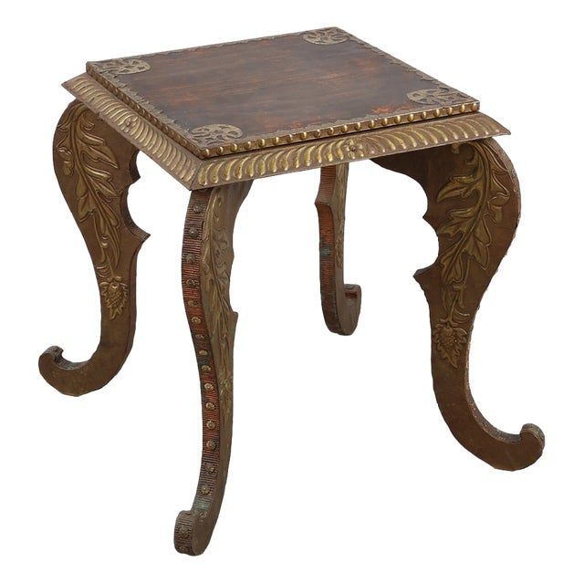 Arts & Crafts Side Table in Oak and Copper, 1890s For Sale