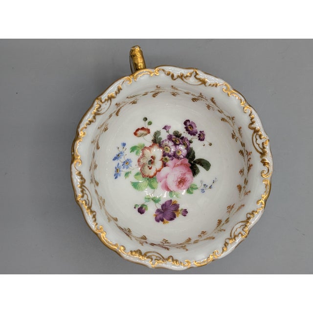 Mid 19th Century 19th Century Jacob Petit French Porcelain Cup & Saucer Floral Design For Sale - Image 5 of 12