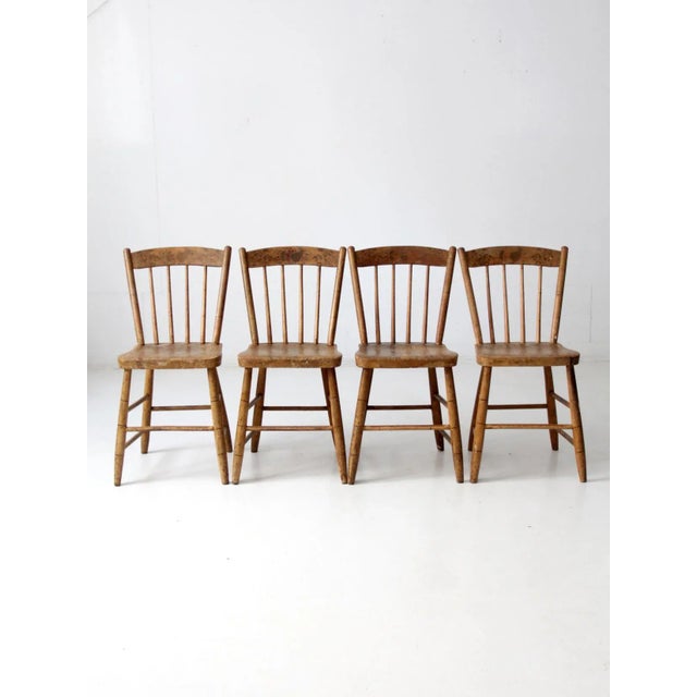 Antique Stencil Back Dining Chairs Set of 4 For Sale - Image 12 of 12