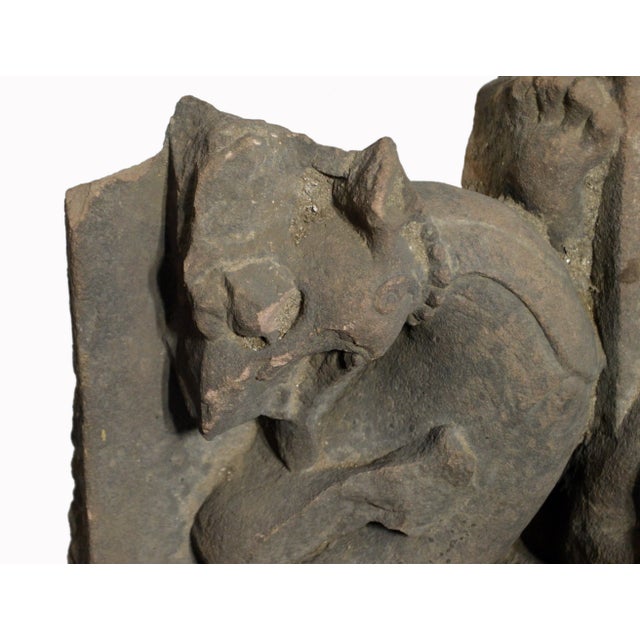 17th Century Asian Hand-Carved Stone Temple Sculpture of a Female Divinity For Sale In New York - Image 6 of 10