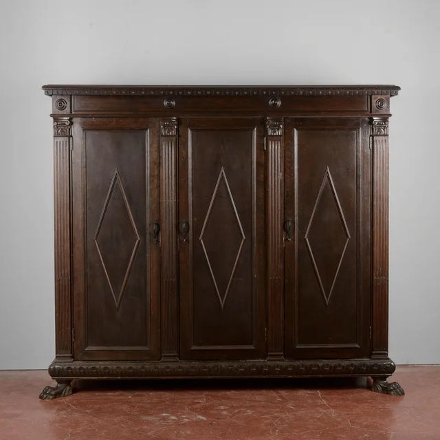Three-Door Bookcase Cabinet, 1900s For Sale - Image 9 of 9
