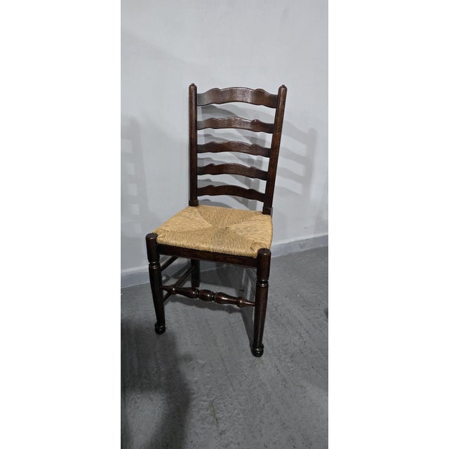 Oak Ladder Backed Dining Chairs, Set of 8 For Sale - Image 9 of 15