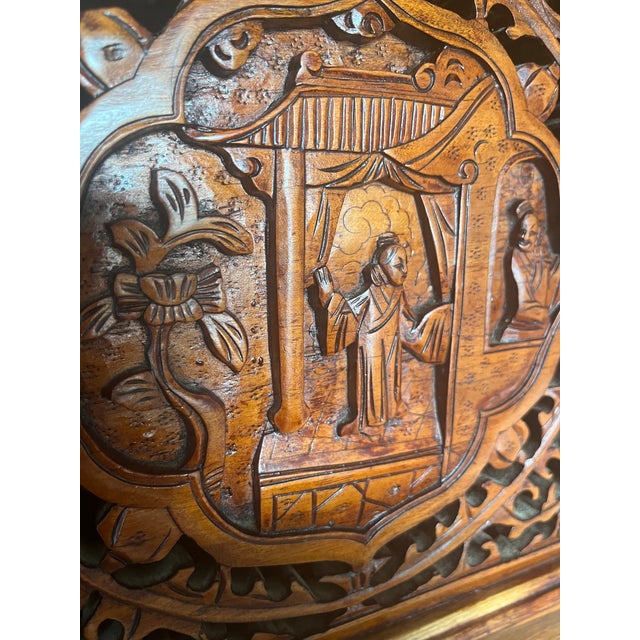 Antique Chinese Carved Wooden Wedding Cabinet For Sale - Image 18 of 18