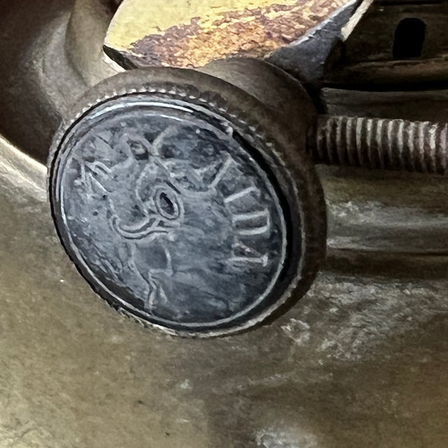 1900s Victorian Brass Oil Lamp With Ornate Base & Clear Glass Chimney For Sale - Image 4 of 12