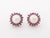 Modernist 18k White Gold Diamond Ruby Pearl Earrings For Sale - Image 4 of 8