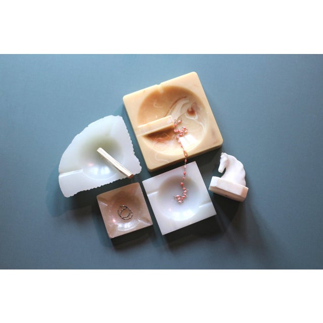 Asymmetrical ashtray - white ashtray - faux stone - incense burner - palo santo - heavy ashtray - stone dish - white dish - organic For Sale - Image 9 of 10
