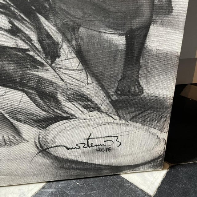 Denis Matemo, Market Scene, Charcoal on Canvas, 2016 For Sale - Image 5 of 17