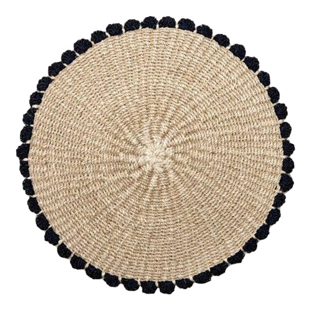 Deborah Rhodes Tahitian Border Placemats with Navy Trim, Set of 4 For Sale