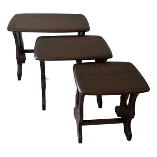 Nesting Tables in Elm from Ercol, Set of 3 For Sale