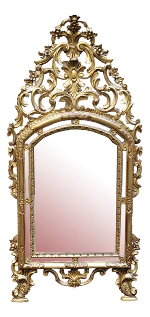 Antique Mirror with Wooden Frame