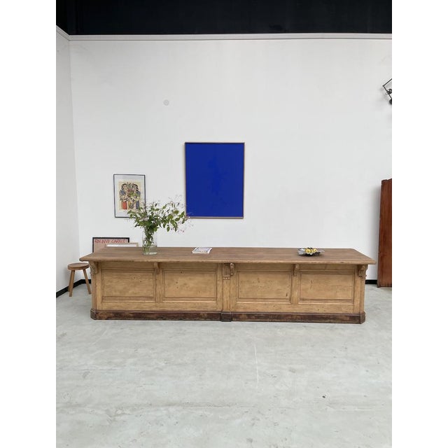 Large Oak and Pine Counter, 1950s For Sale - Image 6 of 18