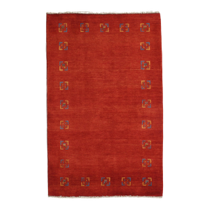 Vintage Hand-Knotted Persian Gabbeh Rug 3'6" X 5'6"