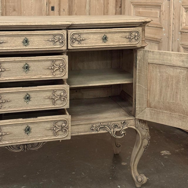 Antique Liege Regence Style Country French Buffet ~ Credenza in Stripped Oak For Sale - Image 16 of 18