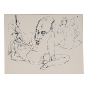 The Artist and His Muse - Original Figurative Drawing