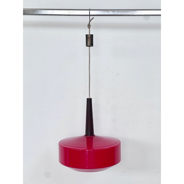 Red Red Ceiling Lamp in Glass, 1970s For Sale - Image 8 of 8