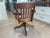 Early 20th Century Antique 1920s Solid Tiger Oak Swivel Bankers Desk Chair - Excellent Condition For Sale - Image 5 of 10