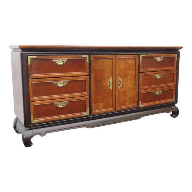 Broyhill Premier Hollywood Regency Long Low Dresser Sideboard Media Cabinet 6893 For Sale