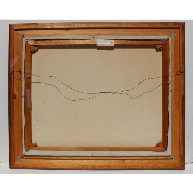 This is a beautiful vintage oil painting on canvas, depicting a rural landscape with an old water Mill in the foreground,...