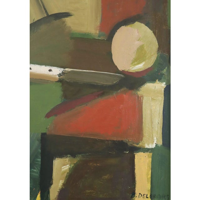 Paint Mid-Century Modern 'Constructed Balance' Vintage Original Abstract Oil Painting, Framed For Sale - Image 7 of 12