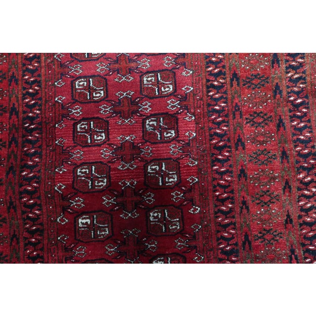 Navy Blue 1960s, Handmade Vintage Afghan Ersari Runner 3.5' X 9.2' For Sale - Image 8 of 18