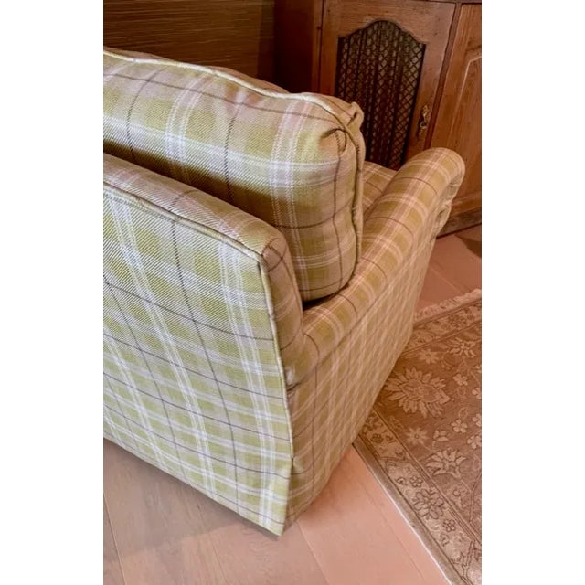 Designer Upholstered Green Club Chair For Sale - Image 9 of 12
