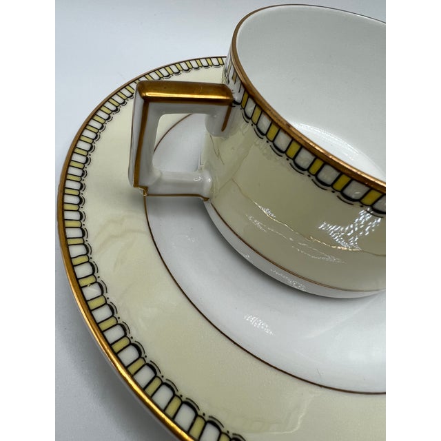 Vintage Heinrich Bavaria Germany Cream & Gold Tea Coffee Cup With Plate