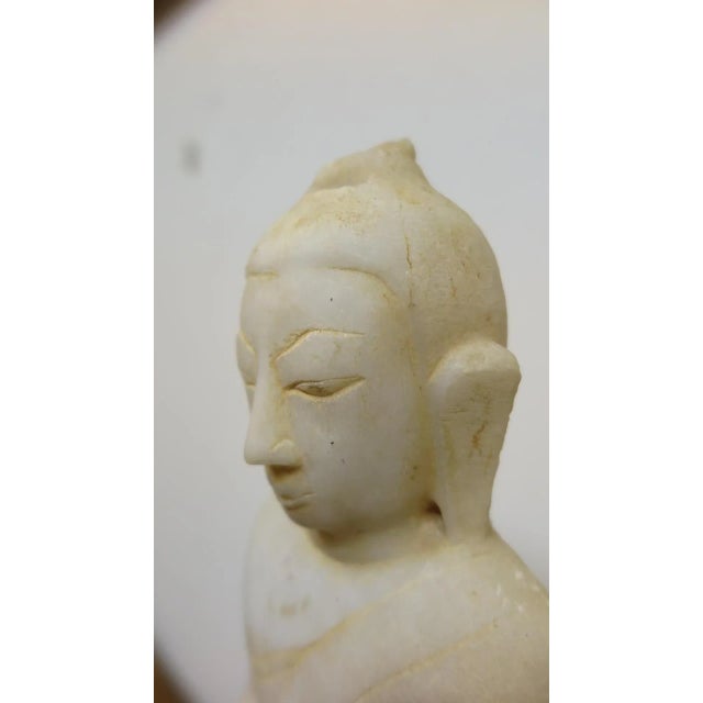 Early 19th Century 19th Century Alabaster Buddha Statue For Sale - Image 5 of 10