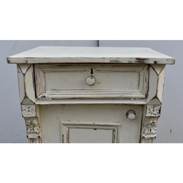 Painted Pine and Oak Nightstand For Sale - Image 9 of 12