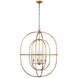 Chapman & Myers for Visual Comfort Signature Desmond Open Double Oval Lantern in Gild