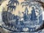 Large antique 19th century Davenport blue & white porcelain turkey platter with Chinoiserie decoration of figures in a...