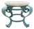 Vintage Hand-Painted Iron Petite Cocktail Table With Tessellated Travertine Top For Sale