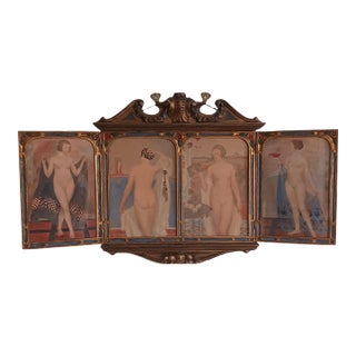 Art Deco Watercolor Polyptych of Sensuous Bathers C. 1920s For Sale