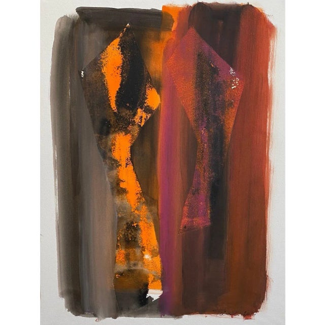 Abstract Series No. 8 Composition, Pastel & Gouache on Canvas For Sale - Image 6 of 7