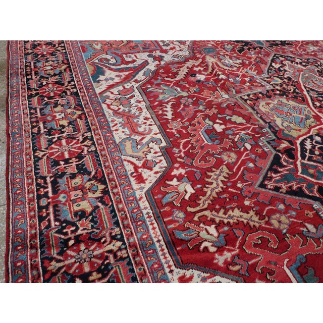 Early 20th Century Galerie Shabab Collection Early 20th Century Persian Heriz Room Size Carpet For Sale - Image 5 of 10