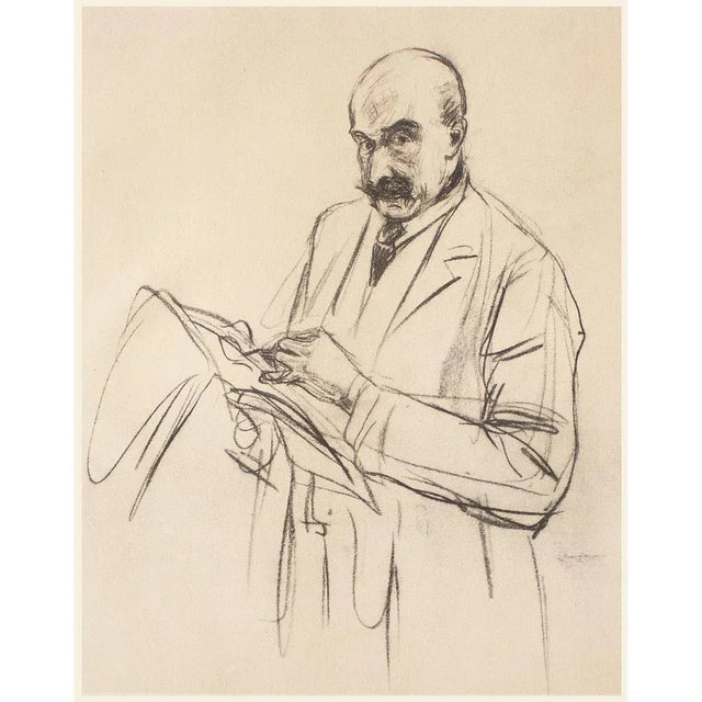 1950s 1950s After Max Liebermann "Self-Portrait", Vintage Hungarian Monochrome Print For Sale - Image 5 of 7