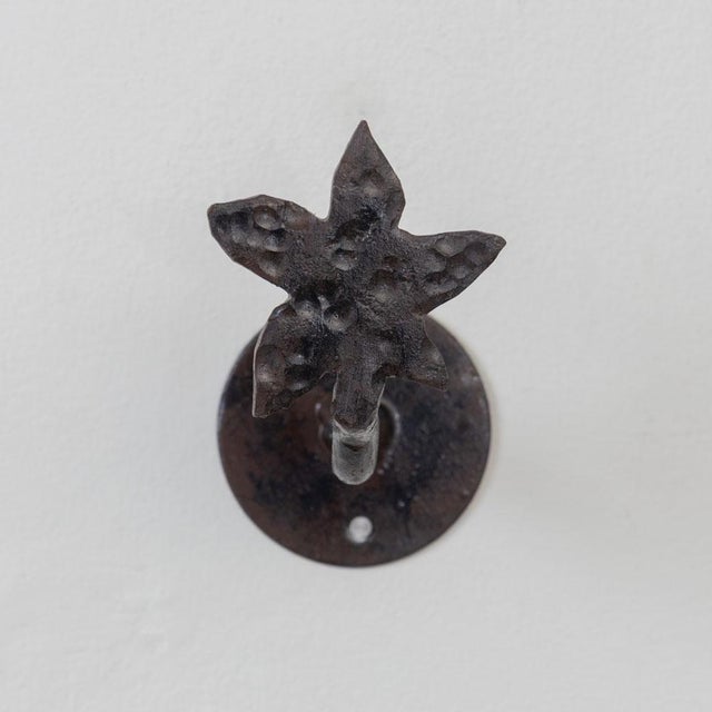 Spanish 1950s Spanish Iron Flower Wall Hook For Sale - Image 3 of 11