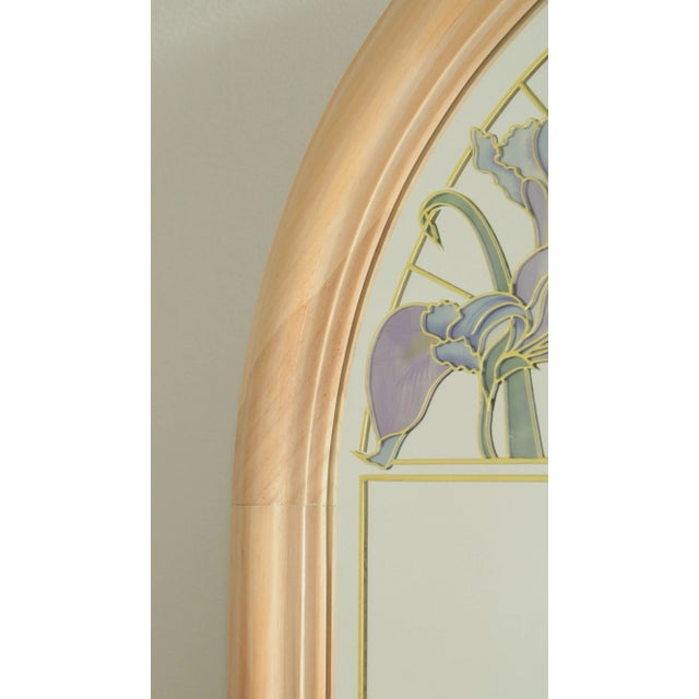Purple Pine Framed Iris Wall Mirror For Sale - Image 8 of 13