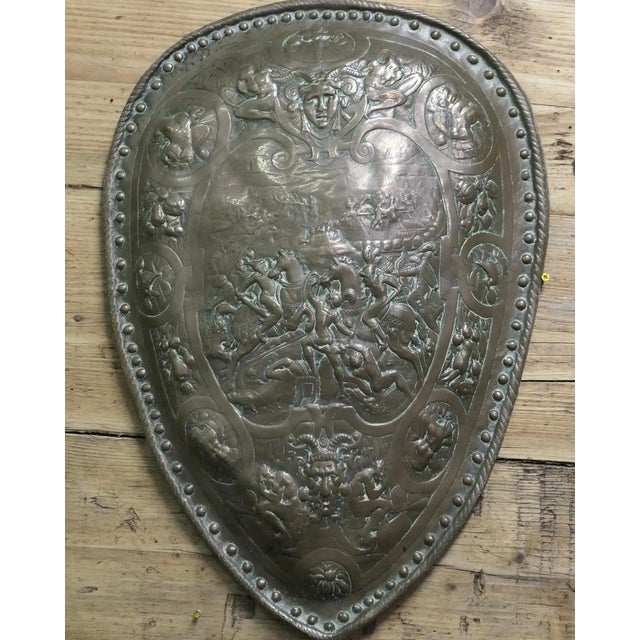 Brass Wall Hanging Shield For Sale - Image 4 of 9