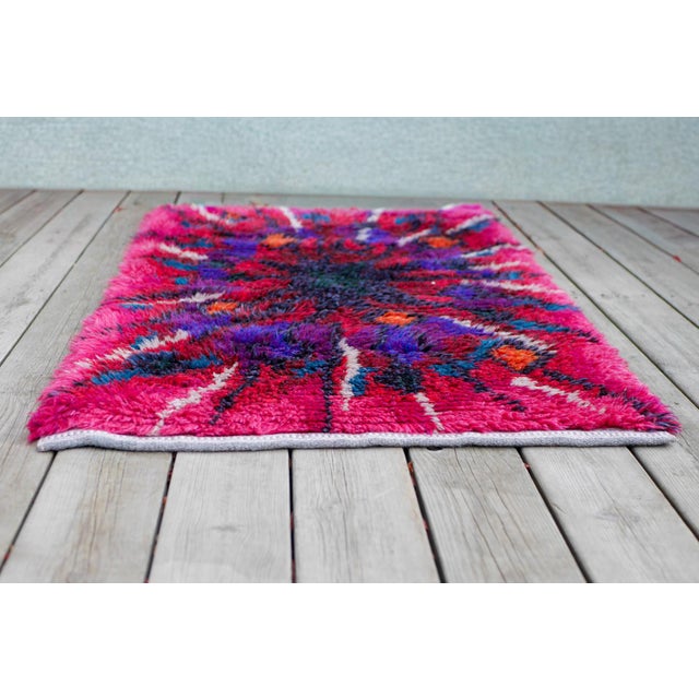 Swedish Tibet Rya Rug with Flower by Jagarz for Rya For Sale - Image 13 of 14