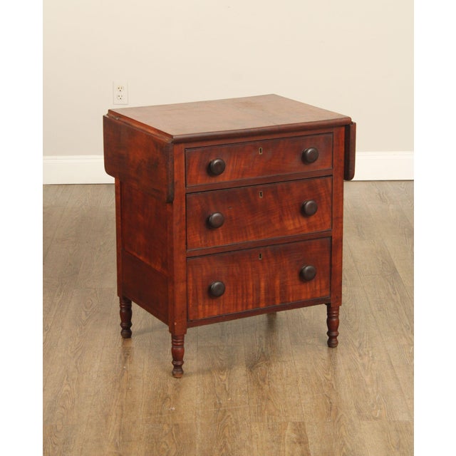 High Quality Antique Early 19th Century Drop-Leaf Side Chest with Three Dovetailed Drawers