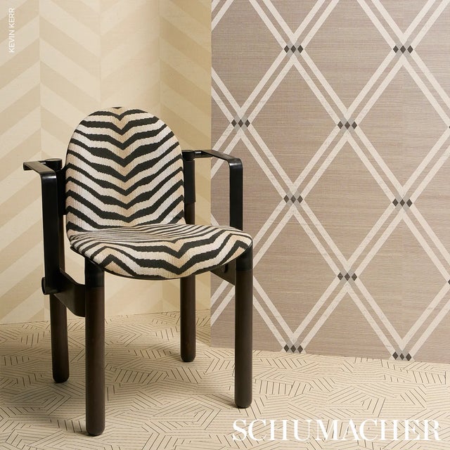 SAMPLE - Schumacher x Miles Redd Deconstructed Stripe Sisal Wallpaper In Red For Sale In New York - Image 6 of 6