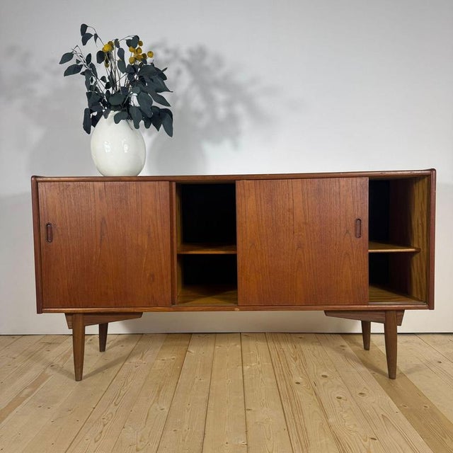 Vintage Scandinavian Teak Sideboard with Sliding Doors, 1960s For Sale - Image 6 of 8
