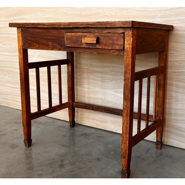 Brown Early 19th Century Folk Art Side Table or Desk, Scandinavia For Sale - Image 8 of 11